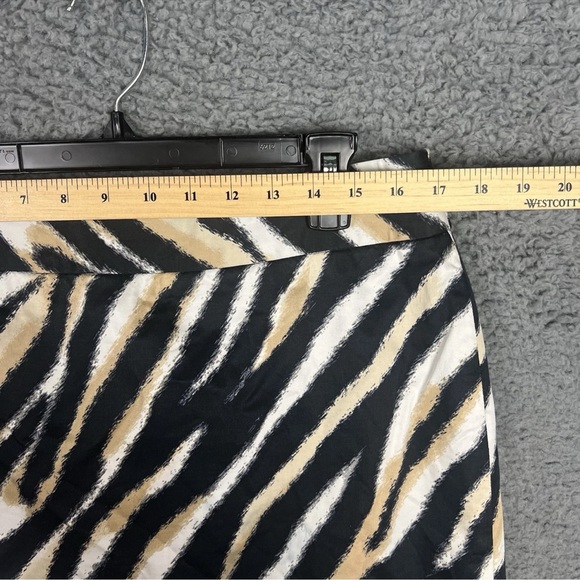 Talbots Women's Black/Tan/White Animal Print Lined Pencil Midi Skirt 12 Career - Picture 5 of 10